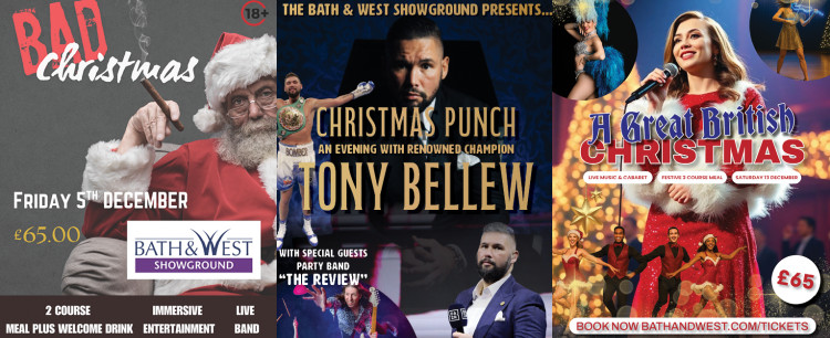 The Bath & West Showground offers a unique Christmas season with events from December 5th,