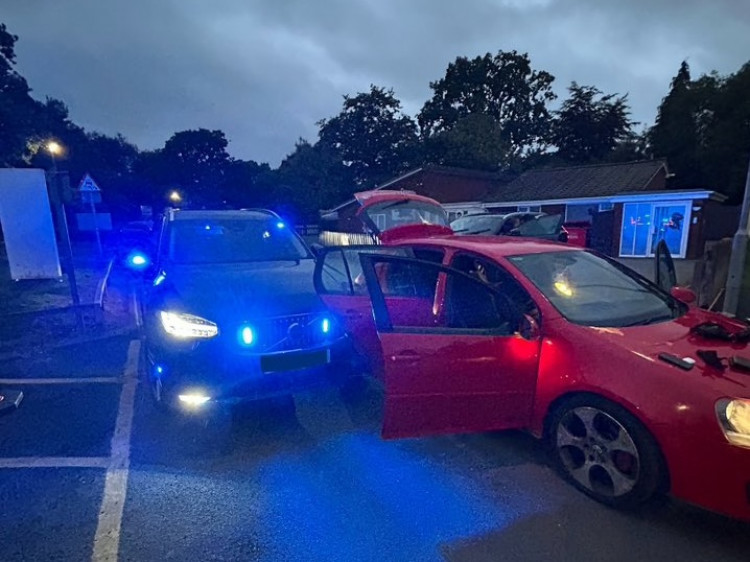 The car was eventually stopped on the outskirts of Solihull (image via Warwickshire OPU)