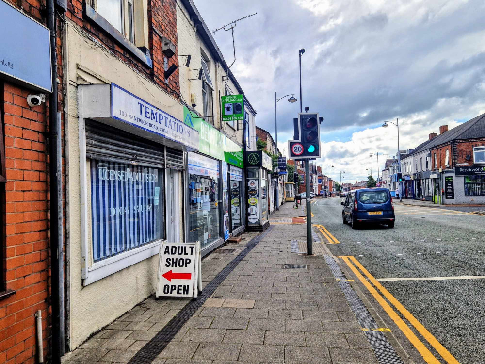 This August, Temptations Adult Shop renewed its premises licence at 100 Nantwich Road (Ryan Parker).