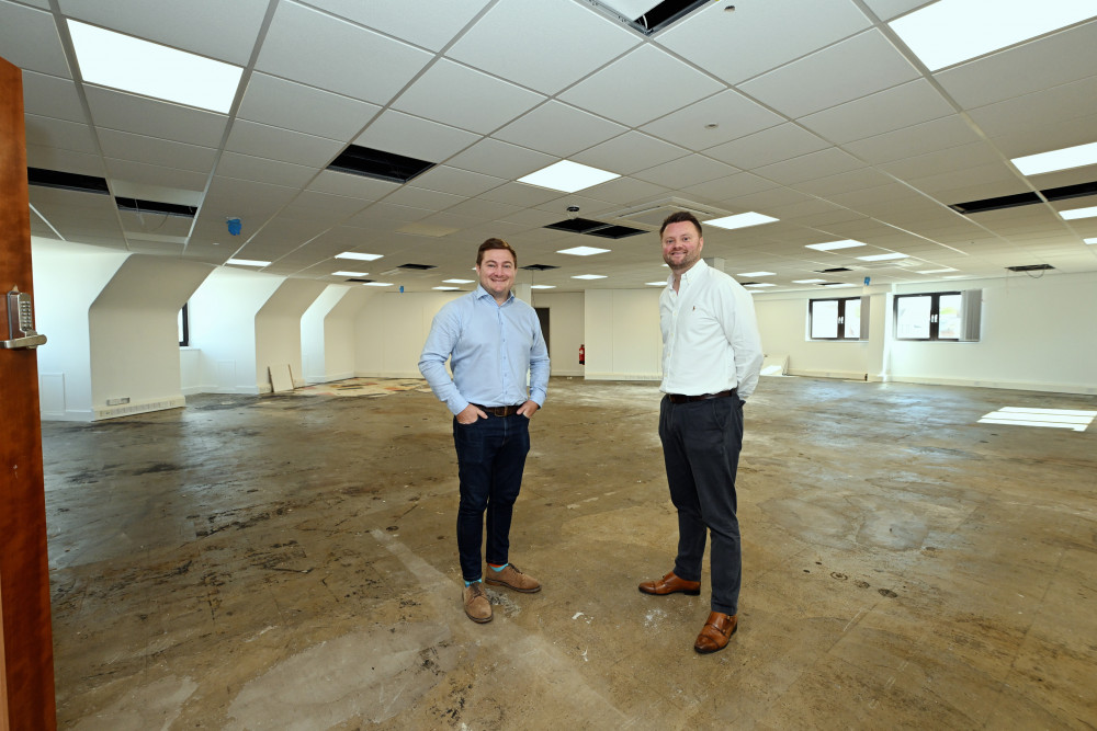 James Williams (left) and Jonathan Blood inside the new space on the third floor of Westgate House in Warwick