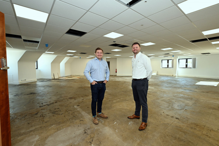 James Williams (left) and Jonathan Blood inside the new space on the third floor of Westgate House in Warwick