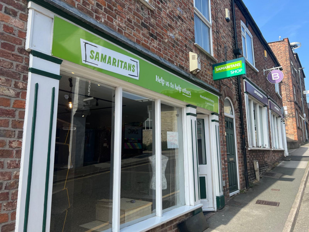 The Samaritans shop in Macclesfield has been vandalised (Credit: Nub News) The Samaritans shop in Macclesfield has been vandalised (Credit: Nub News)