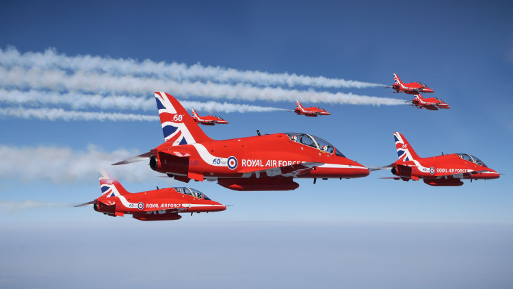 The Red Arrows are set to fly over Street on Thursday, 14 August, at approximately 12:25 PM