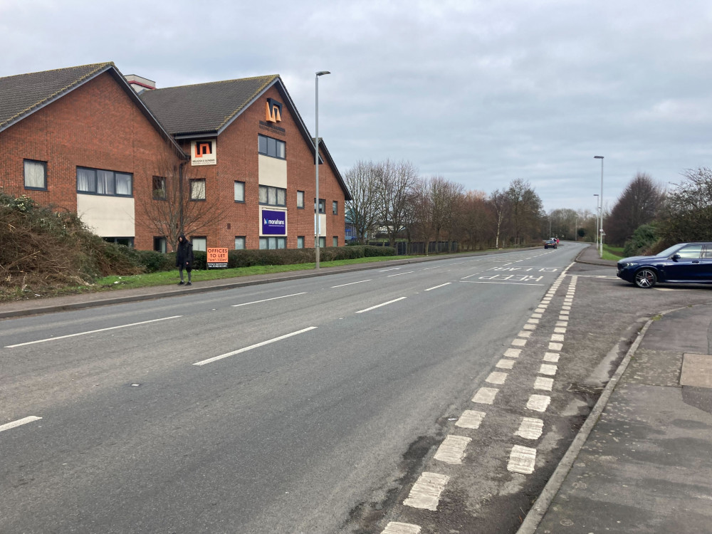The junction of Ranger Road and the A39 Street Road in Glastonbury, looking north, in February 2025. CREDIT: Daniel Mumby