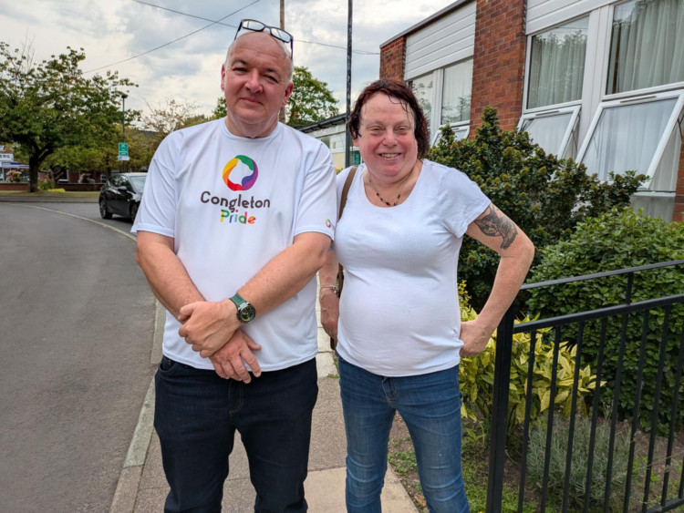 Richard Walton (left) and Karen Richards (right) spoke at this week's Alsager Town Council meeting about Pride in Alsager. (Photo: Nub News)