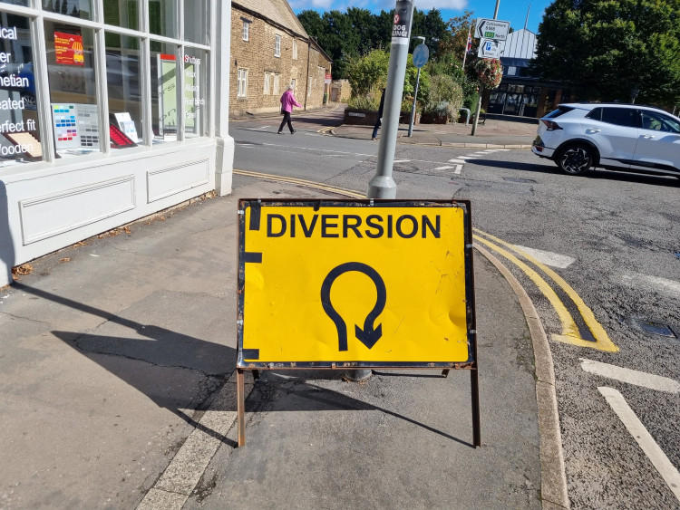 Road closures and diversions in and around Oakham (Photo: Grace Kennington)