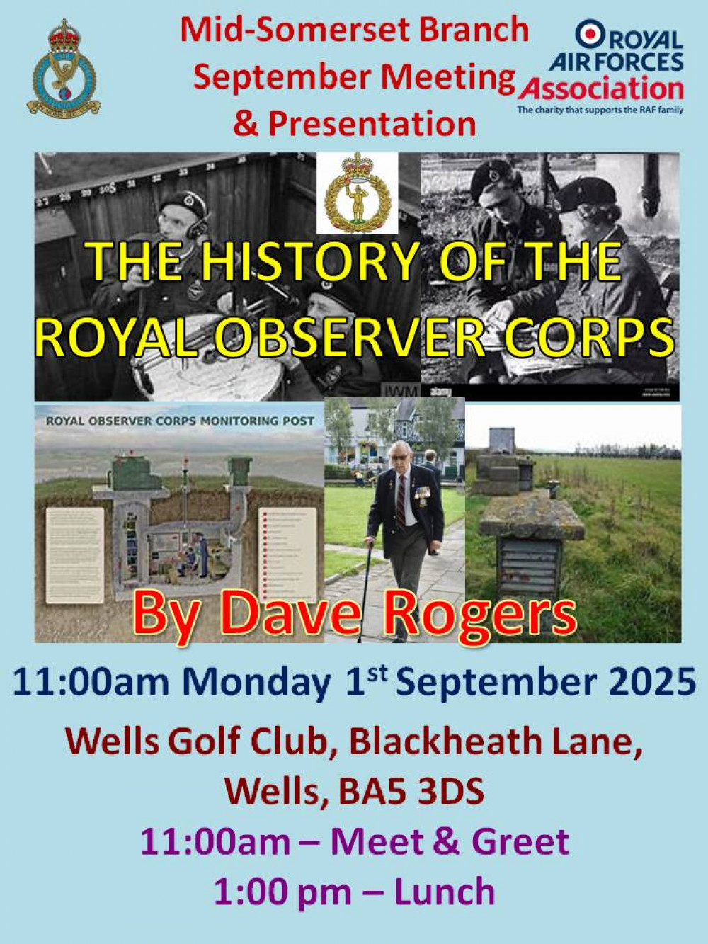 ROYAL AIR FORCES ASSOCIATION MID-SOMERSET BRANCH MEETING - MONDAY 1 SEPTEMBER ROYAL AIR FORCES ASSOCIATION MID-SOMERSET BRANCH MEETING - MONDAY 1 SEPTEMBER