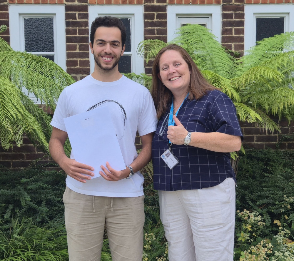 Kingston Academy's Head Teacher, Sophie Cavanagh, with student Ali K (Credit: Kingston Academy)