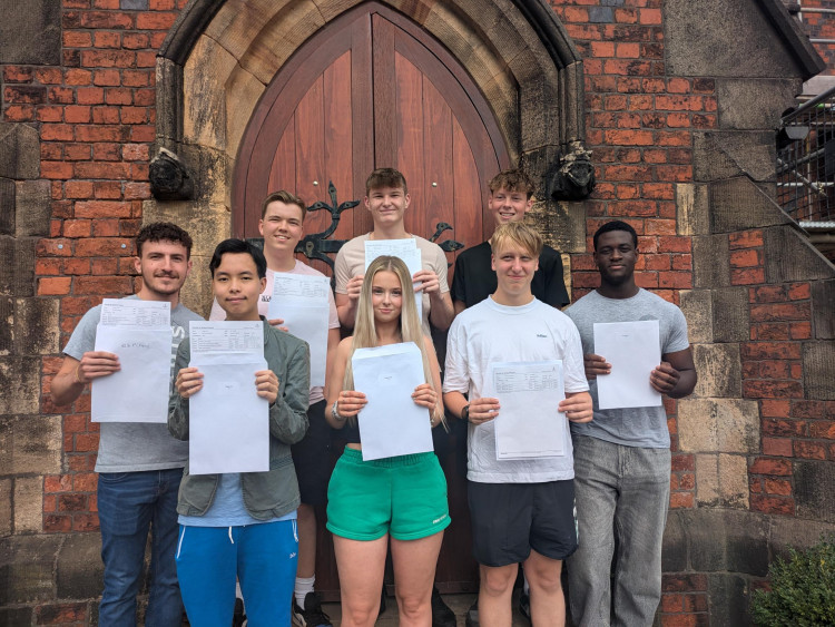 Sixth form students at Sandbach School celebrating their results today (Thursday). (Photo: Sandbach School) 