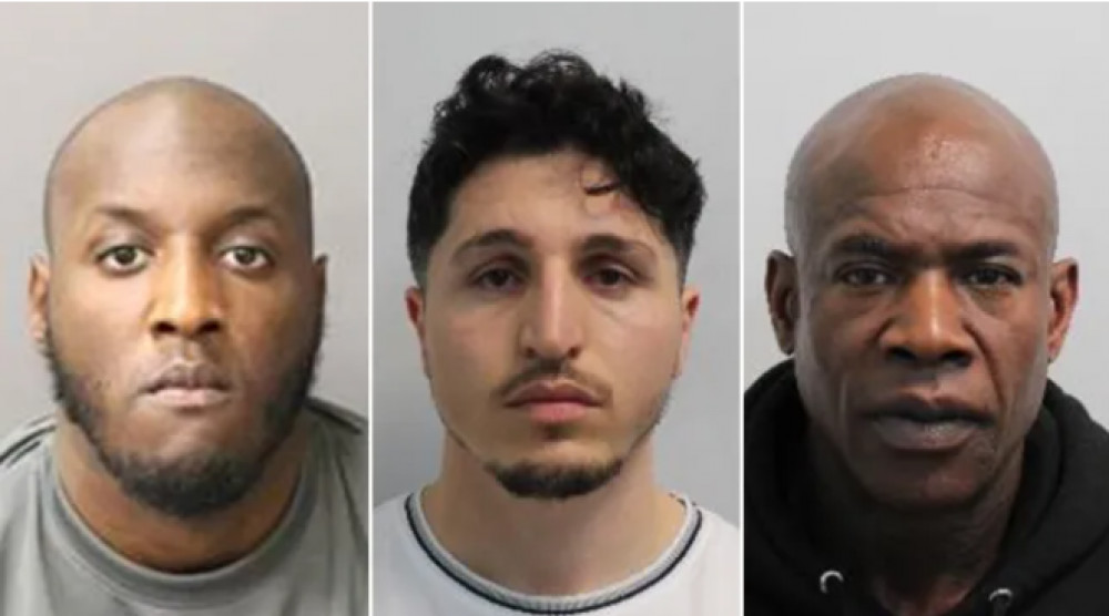(L-R) Audi Johnson, Ahmad Ghiasi, and Nicholas Mitchell were all sentenced at Kingston Crown Court yesterday (Credit: Met Police)