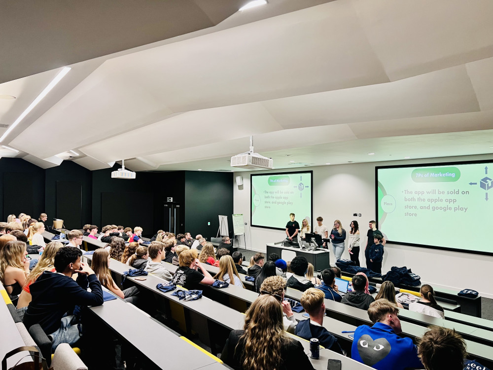 Students presenting their ideas at Keele Business School as part of the ICAN programme.(Keele University)