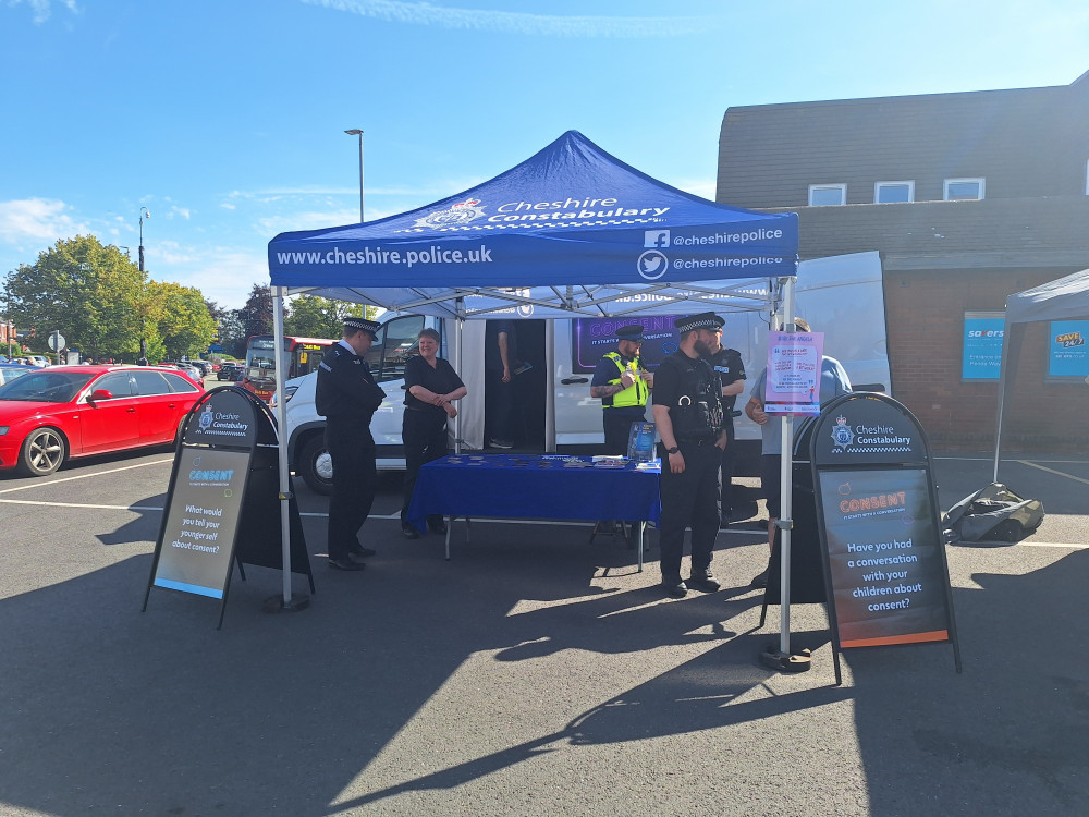 Police stopped off in Sandbach with their travelling roadshow about consent. (Photo: Cheshire Police) Police stopped off in Sandbach with their travelling roadshow about consent. (Photo: Cheshire Police)