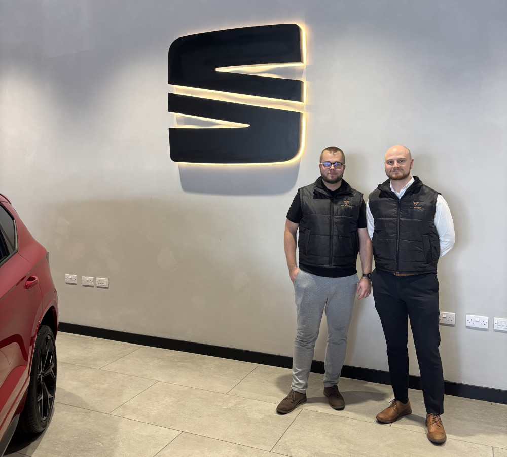 CUPRA Crewe aftersales manager, Jay Lockley and parts manager, Tyler Bebbington (Swansway).