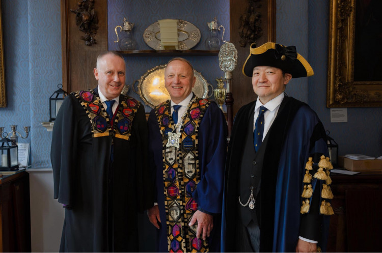 Ian Appleton from Sandbach (middle) has become the  354th Master of the Worshipful Company of Wax Chandlers. (Photo: Ian Appleton)