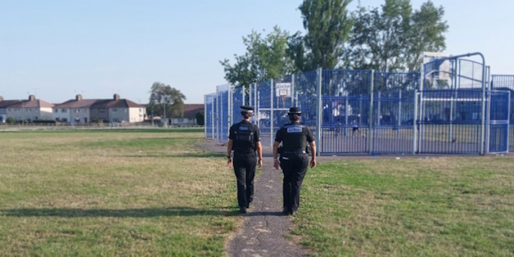Officers on patrol in Tilbury. 