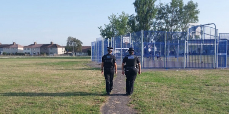Officers on patrol in Tilbury. 