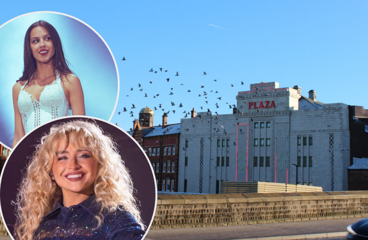 Enjoy the stadium-filling music of Sabrina Carpenter and Olivia Rodrigo from the comfort of Stockport Plaza (Images - main: Nub News / insets: Wikimedia Commons)