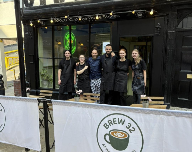 A new café has opened at The Three Shires in Stockport Underbanks - named Brew32, it sells coffee, cakes, hot food, and even beers (Image supplied)