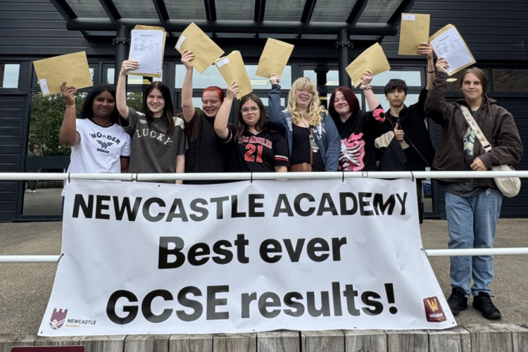 Newcastle Academy is celebrating its best ever GCSE results. (Supplied)