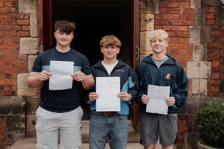 Three students at Sandbach School receiving their exam results today. (Thursday) (Photo: Sandbach School)
