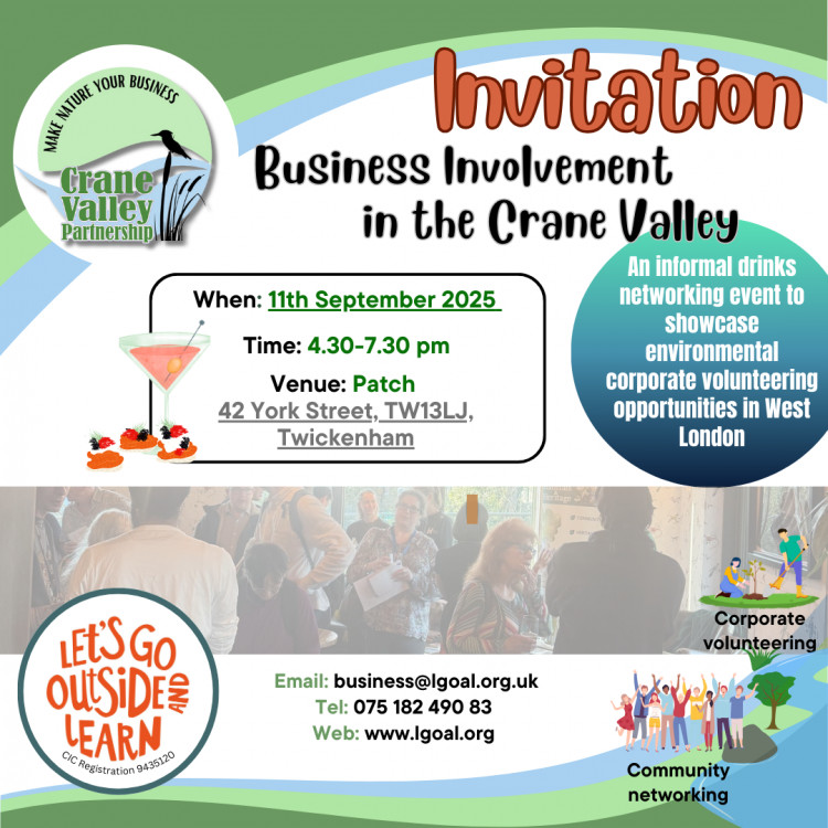 Business Involvement in the Crane Valley - Drinks and networking event! Business Involvement in the Crane Valley - Drinks and networking event!