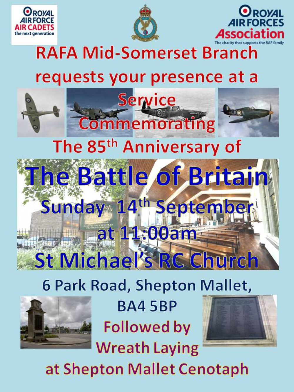 85th Anniversary Battle of Britain Service Sunday 14th September 