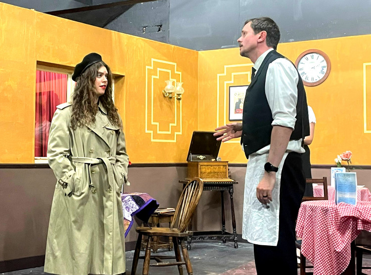 Rhiannon White as Michelle and Alexander Davies as René during rehearsals (Image via: Lisa Miller)