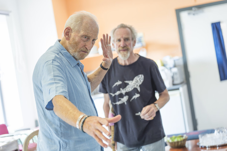 Charles Dance (left) and Nicholas Farrell in rehearsal for Creditors at Richmond’s Orange Tree Theatre (credit: Ellie Kurtz).
