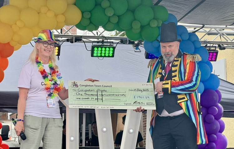 Councillor Wesley with Malcolm Pope at Congleton Pride (Credit: CTC)
