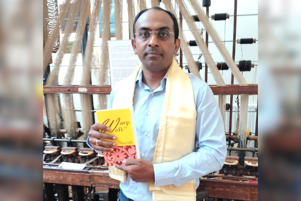 Vinay Jalla during his recent visit to the Silk Museum and Paradise Mill (Credit: Balaji Jalla) Vinay Jalla during his recent visit to the Silk Museum and Paradise Mill (Credit: Balaji Jalla)