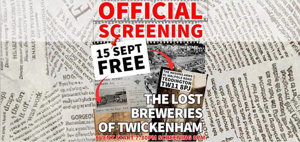 The Lost Breweries of Twickenham – Updated Cut Screening at The Masons Arms