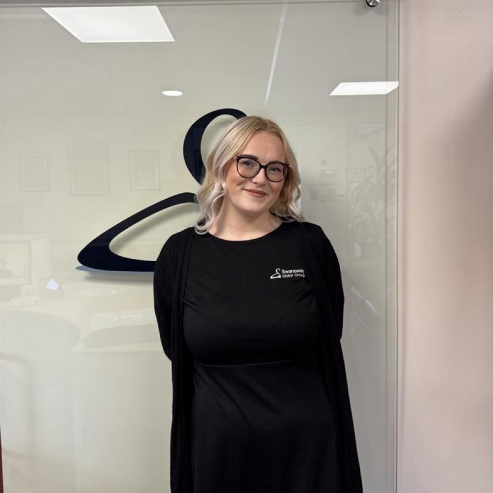 Head Office Receptionist at Swansway, Phoenix Atkin, has celebrated one year at the company (Swansway).