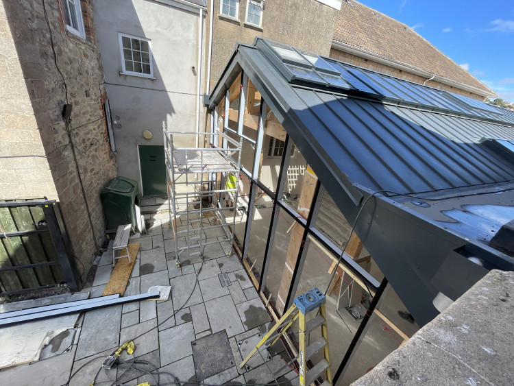 St Dunstan’s House, set to open in October as Glastonbury's Community Health and Wellbeing Centre, is undergoing major renovations funded by a Town Deal.