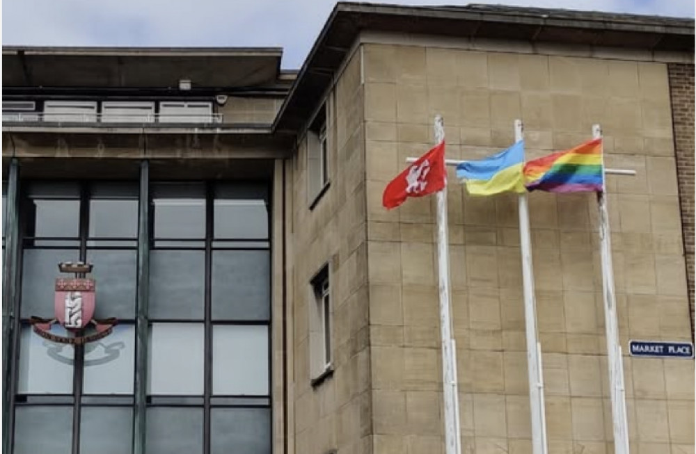 Cllr George Finch announces new flag policy for WCC made by apolitical council chairman following Pride flag controversy (image via WCC)