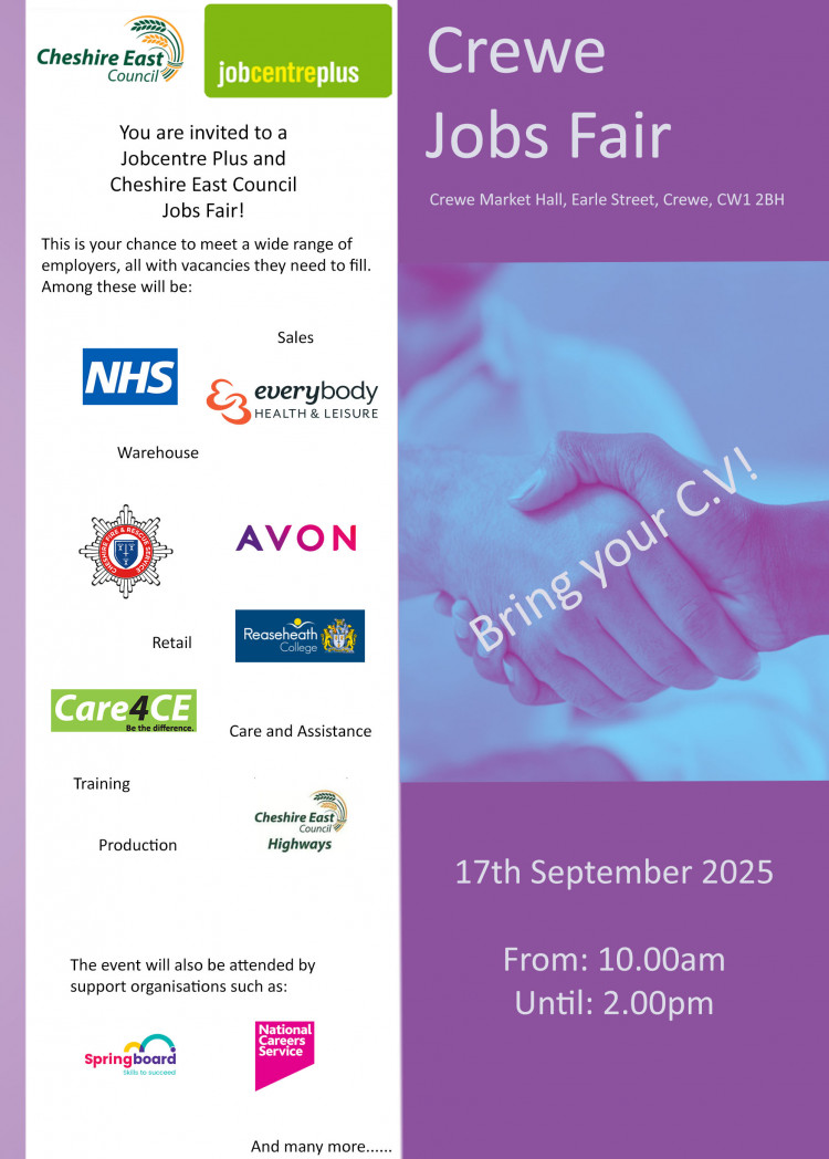 Huge jobs fair Crewe Cheshire east