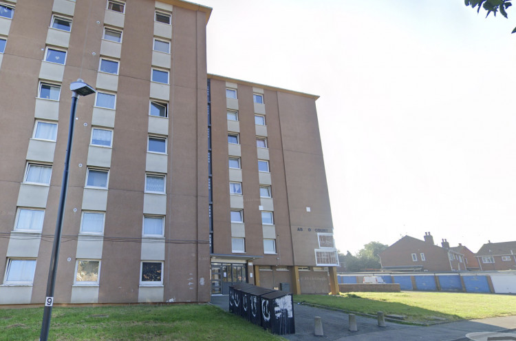A fire at Ashton Court, Leamington has prompted an increased police and fire service presence (image via Google Maps)