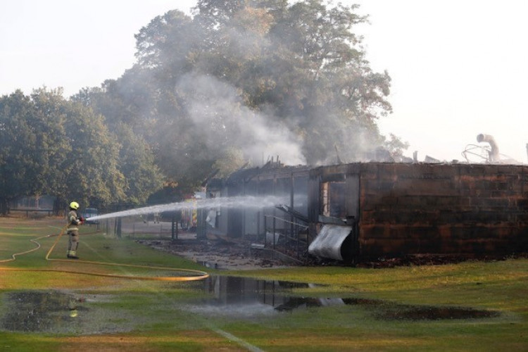 Hampton Wick Royal Cricket Club  was destroyed in a suspected arson attack at the end of the 2023 season (Image supplied)