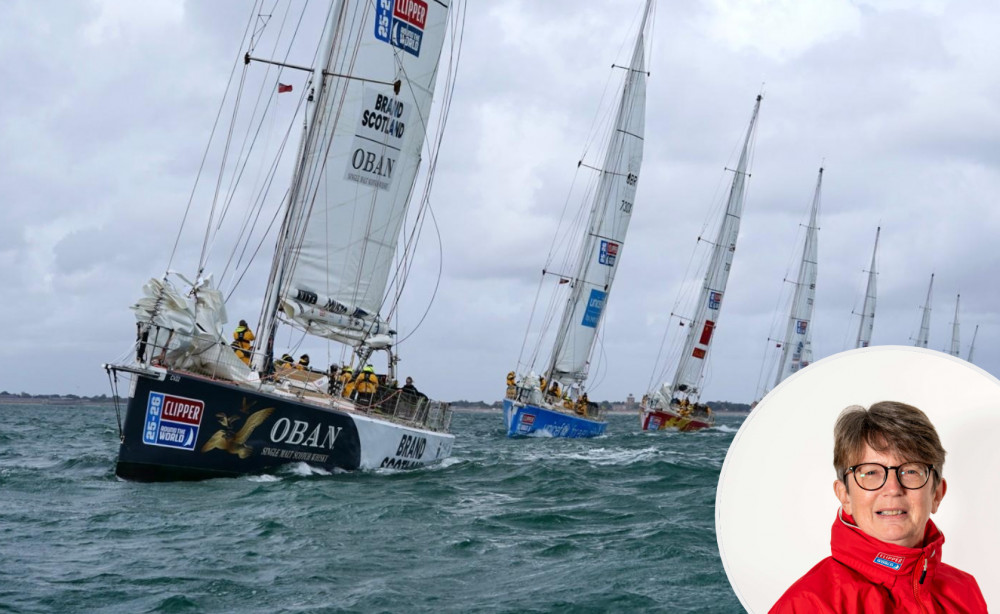 Jo Worrall, a retired school business manager from Stockport, will be taking on six mighty oceans as she sails 40,000 nautical miles around the world (Images - main: Matt Dickens / Clipper Race, inset: Clipper Race) Jo Worrall, a retired school business manager from Stockport, will be taking on six mighty oceans as she sails 40,000 nautical miles around the world (Images - main: Matt Dickens / Clipper Race, inset: Clipper Race)