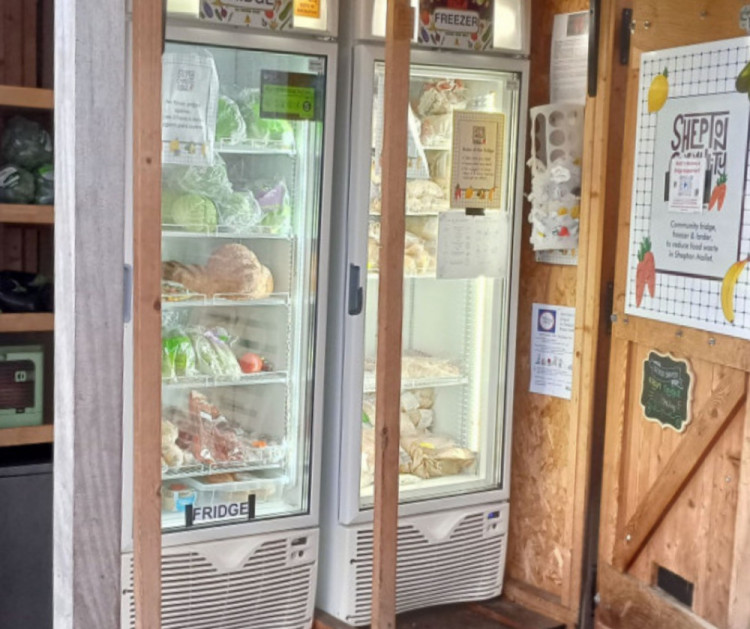In Somerset, nearly 20% rely on charities due to public service gaps. Pictured: Shepton Community Fridge (File photo) 