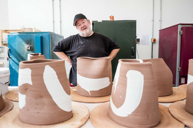 Johnny Vegas is unveiling his creations in Stoke. (BCB)