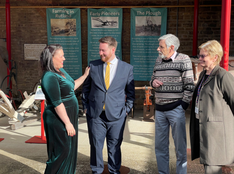 Alicia Kearns MP with Levelling Up Minister Jacob Young, Tim Clough of Rutland County Museum and Cllr Gale Waller, Leader of Rutland County Council (Photo: LDRS)