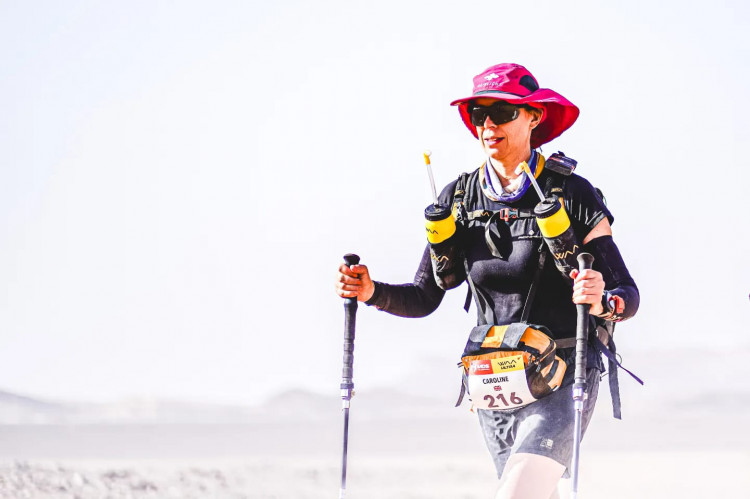 Caroline competing in the Marathon des Sables 2024 (Credit: Caroline Constable)