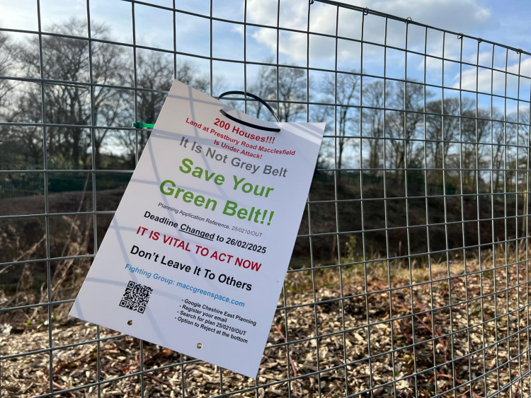 Posters opposing the proposed development began popping up around Macclesfield earlier this year (Credit: Nub News)