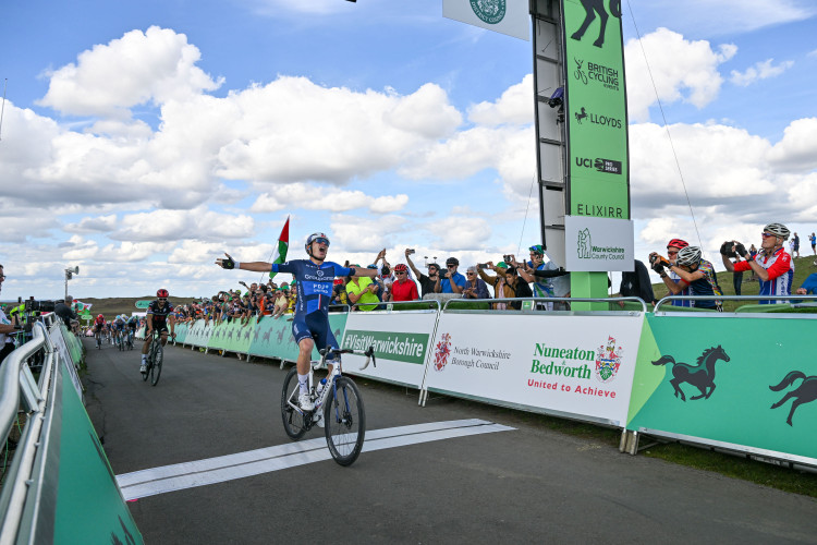 Romain Grégoire wins stage four of the Lloyds Tour of Britain (image via SWPix.com)