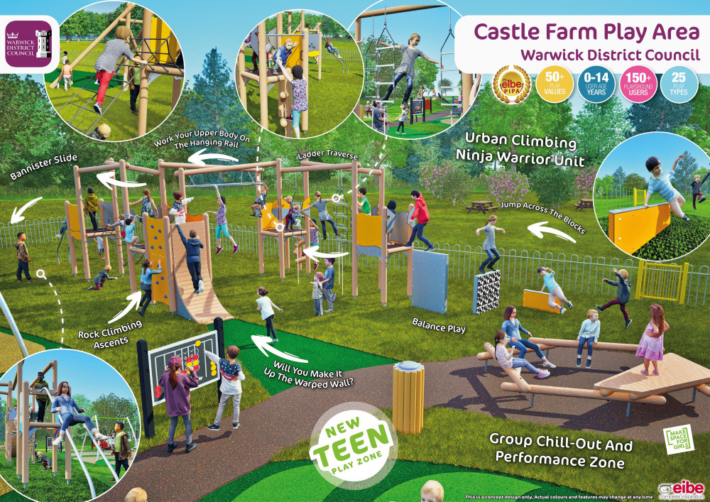A first glimpse at the new Castle Farm play area (image via WDC) A first glimpse at the new Castle Farm play area (image via WDC)