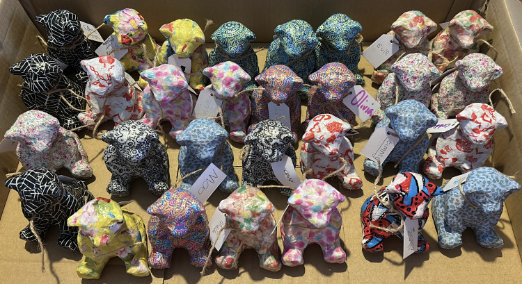 The decorated bears, ready to go on display in Kenilworth (image supplied)