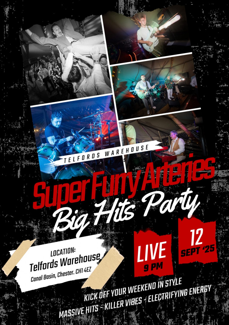 Super Furry Arteries is a 6-piece powerhouse covers band delivering high-energy performances 