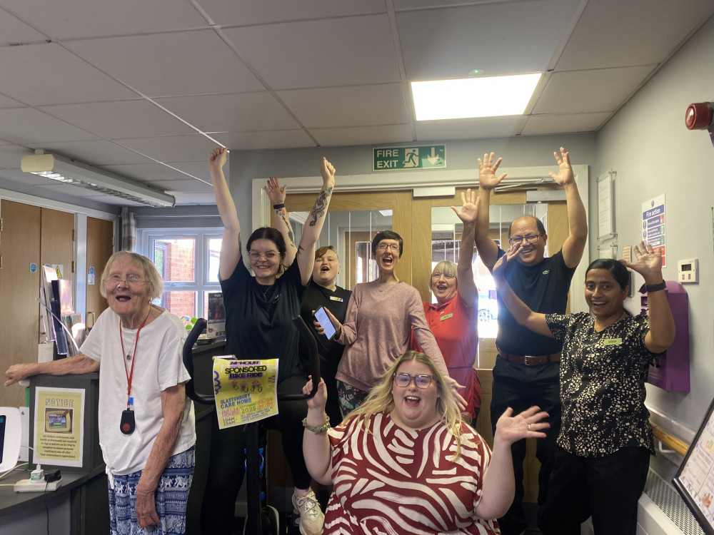 Brunelcare's Glastonbury Care Home raised nearly £600 with a 24-hour cycleathon.