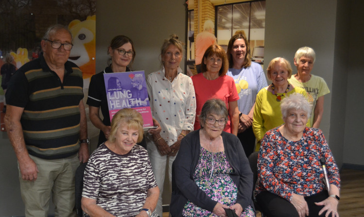 The Breathe Easy group with respiratory nurse specialist Jane Kent (second from left) (Credit: Nub News)