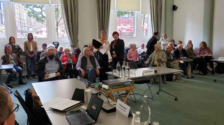 Objectors packed Macclesfield Town Hall as the council discussed plans for a new 200-home development in Macclesfield (Credit: LDRS)